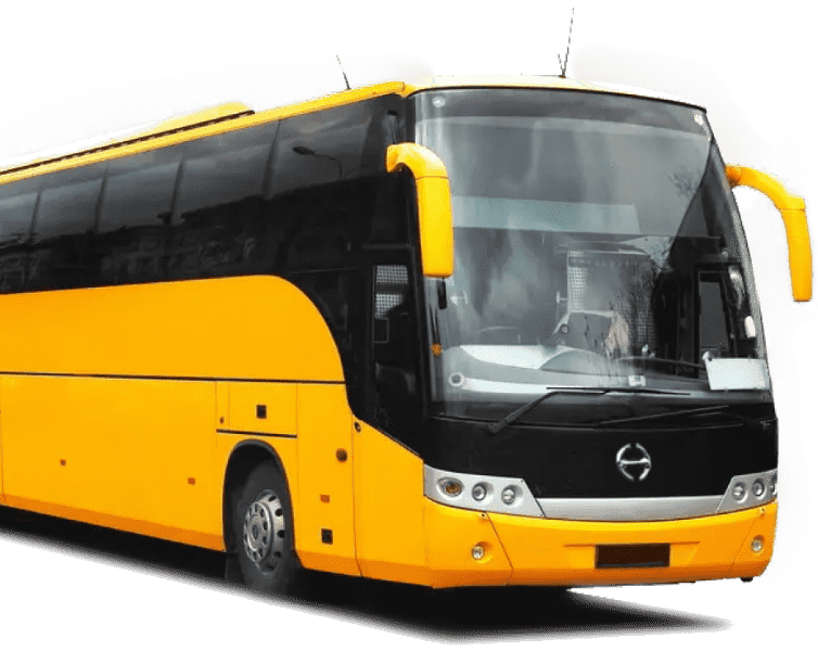 A yellow Hino bus
